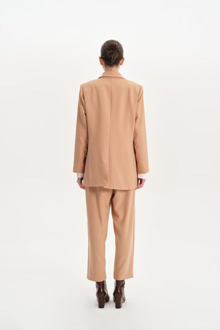 Kruvaze Oversize Blazer Ceket - Camel