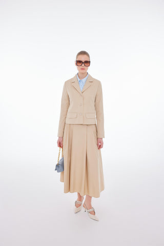 Gabardin Kısa Ceket - Bej