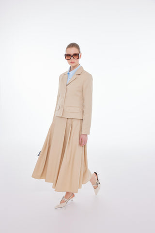 Gabardin Kısa Ceket - Bej