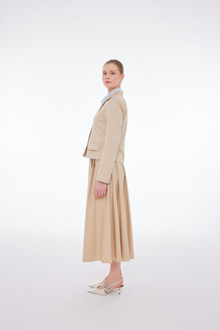 Gabardin Kısa Ceket - Bej