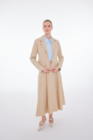 Gabardin Kısa Ceket - Bej