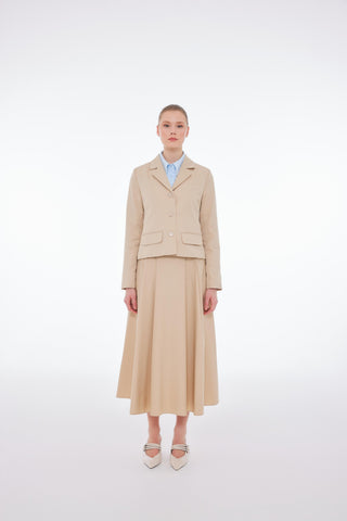 Gabardin Kısa Ceket - Bej