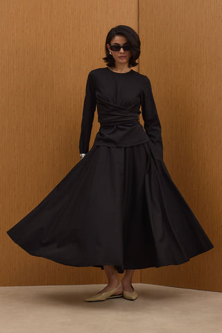 Bağlama Detaylı Takım - Siyah