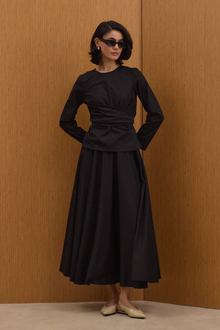 Bağlama Detaylı Takım - Siyah