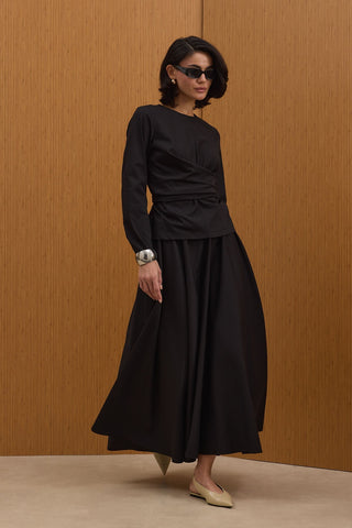 Bağlama Detaylı Takım - Siyah