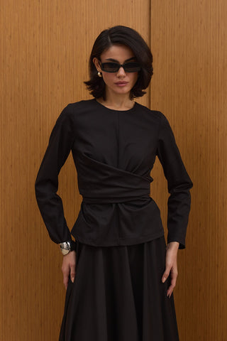 Bağlama Detaylı Takım - Siyah