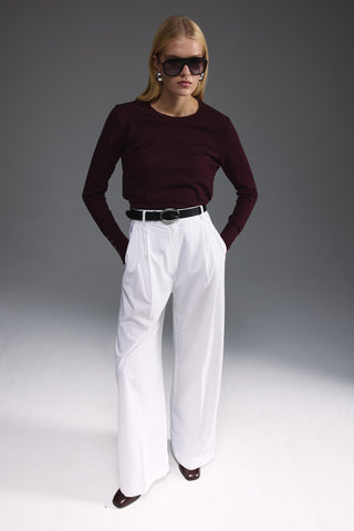 Bisiklet Yaka Kazak - Burgundy