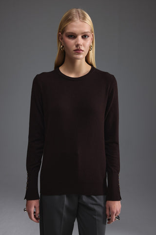 Bisiklet Yaka Kazak - Kahverengi