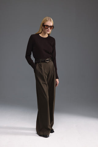 Bisiklet Yaka Kazak - Kahverengi