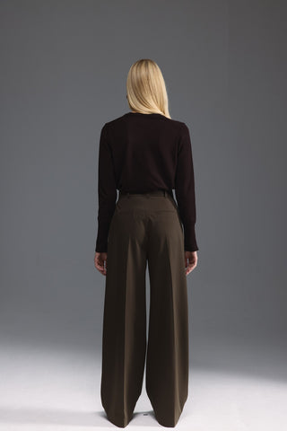 Bisiklet Yaka Kazak - Kahverengi