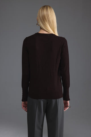 Bisiklet Yaka Kazak - Kahverengi