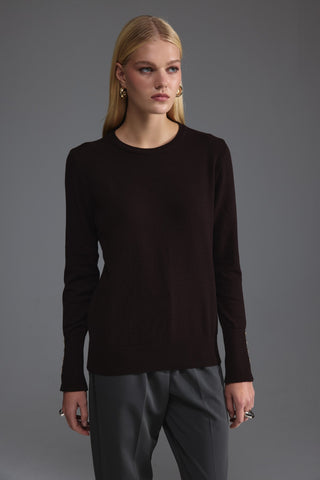 Bisiklet Yaka Kazak - Kahverengi