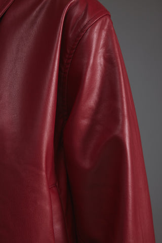 Deri Kısa Ceket - Kırmızı