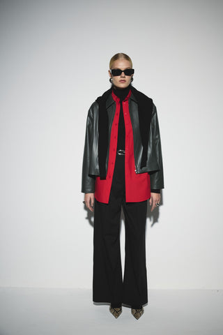 Deri Kısa Ceket - Küf Yeşili