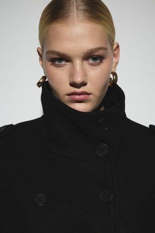 Dik Yaka Kaban - Siyah