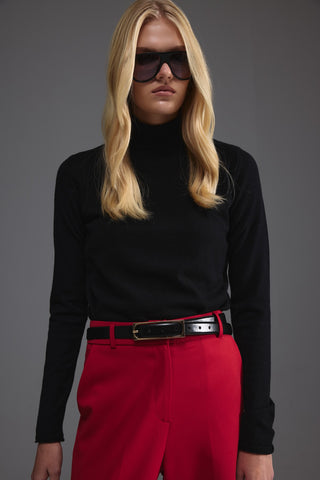 Düz Kesim Yüksek Bel Pantolon - Kırmızı