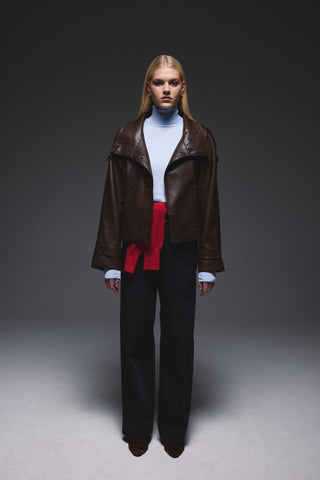 Düz Kesim Yüksek Bel Pantolon - Lacivert