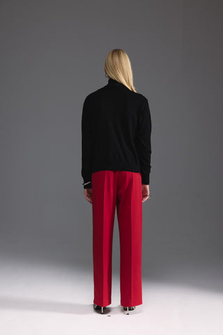 Metal Düğmeli Triko Hırka - Siyah