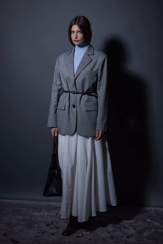 Oversize Balıksırtı Ceket - Siyah
