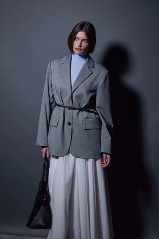 Oversize Balıksırtı Ceket - Siyah