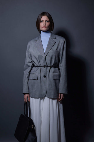 Oversize Balıksırtı Ceket - Siyah