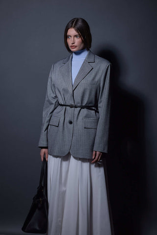 Oversize Balıksırtı Ceket - Siyah