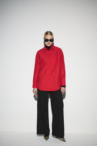 Oversize Gömlek - Kırmızı