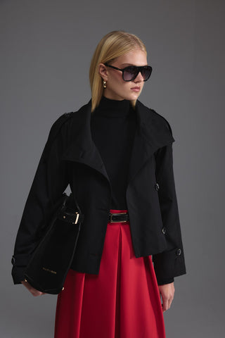 Pileli Midi Etek - Kırmızı