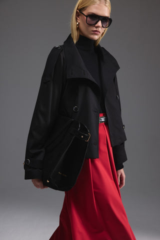 Pileli Midi Etek - Kırmızı