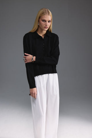 Polo Yaka Kazak - Siyah