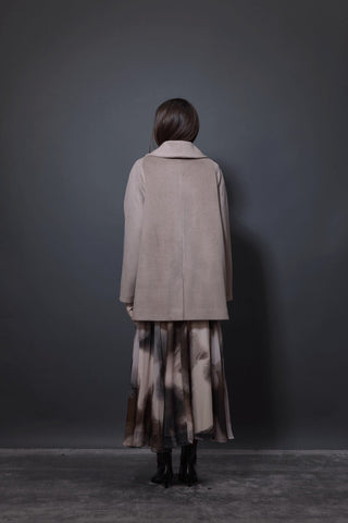 Şal Yaka Kısa Kaban - Bej