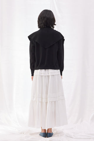 Nervürlü Vual Etek - Beyaz