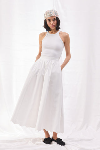 Nakışlı Etek - Beyaz