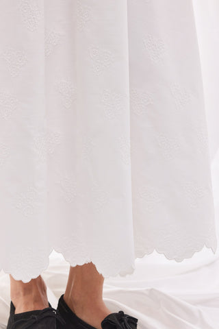 Nakışlı Etek - Beyaz