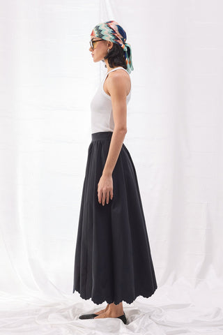 Nakışlı Etek - Siyah