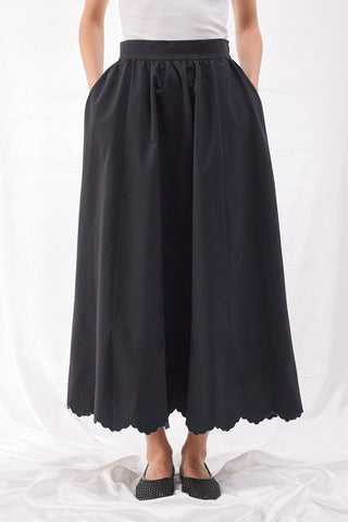 Nakışlı Etek - Siyah