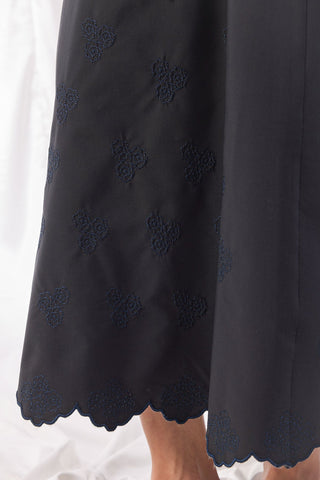 Nakışlı Etek - Siyah