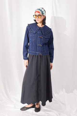 Nakışlı Etek - Siyah