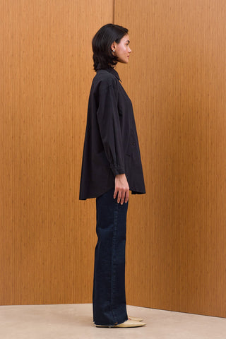 Cepli Kuşaklı Gömlek - Siyah