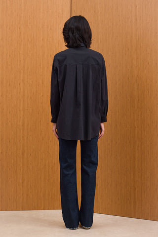 Cepli Kuşaklı Gömlek - Siyah