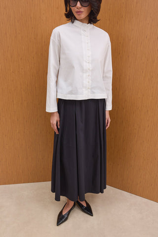 Birit Düğmeli Gömlek - Beyaz