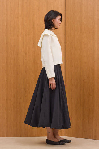 Pamuklu Balon Etek - Siyah