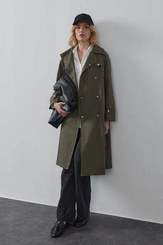 Oversize Trençkot - Haki