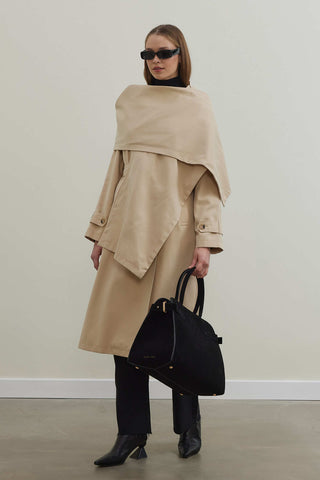 Toka Detaylı Süet Çanta - Siyah