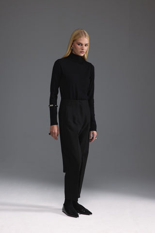 Yüksek Bel Pantolon - Siyah