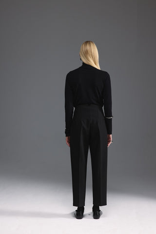 Yüksek Bel Pantolon - Siyah