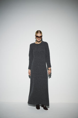 Yumuşak Triko Elbise - Antrasit