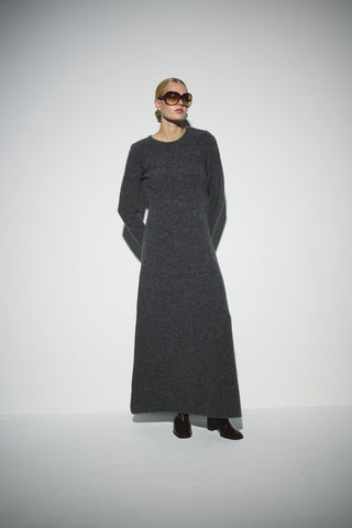 Yumuşak Triko Elbise - Antrasit