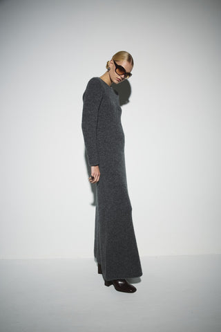 Yumuşak Triko Elbise - Antrasit