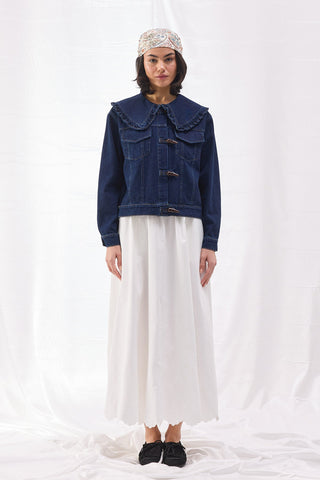 Nakışlı Etek - Beyaz